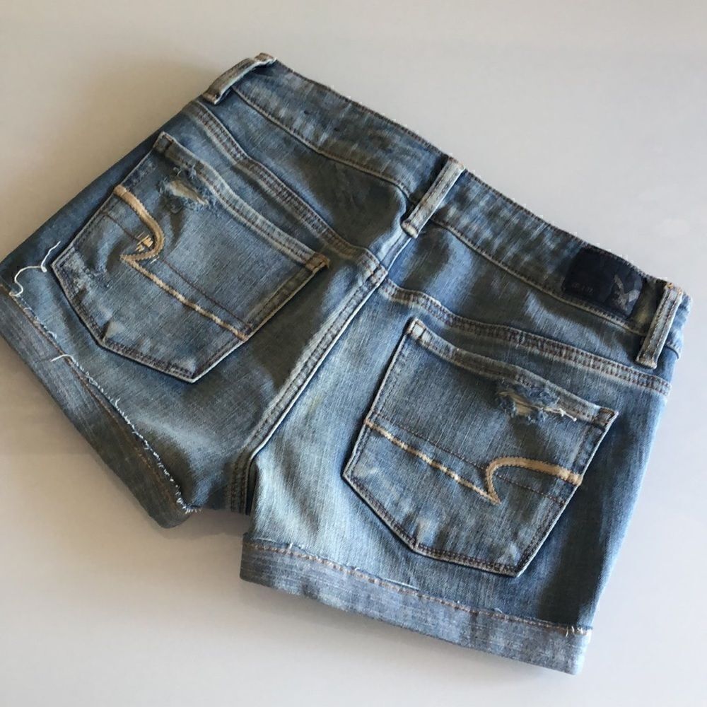 High-Waisted Denim Shortie Shorts 